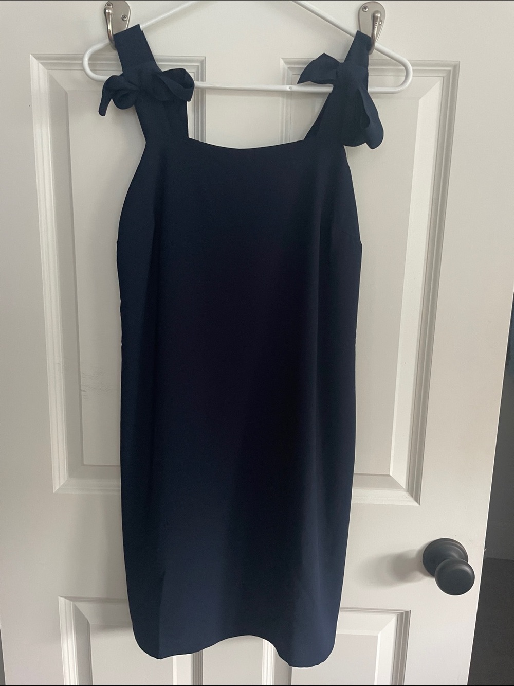 LOFT Navy Bow-Shoulder Mini Dress NWT